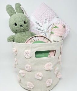 Pink Teddy Floral - Gift Basket