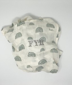 Organic Swaddle Rainbow - Ivory/Sage