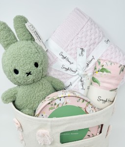 Pink Teddy Floral - Gift Basket