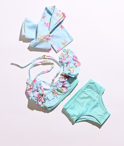 Baby Blue Floral Bikini Set